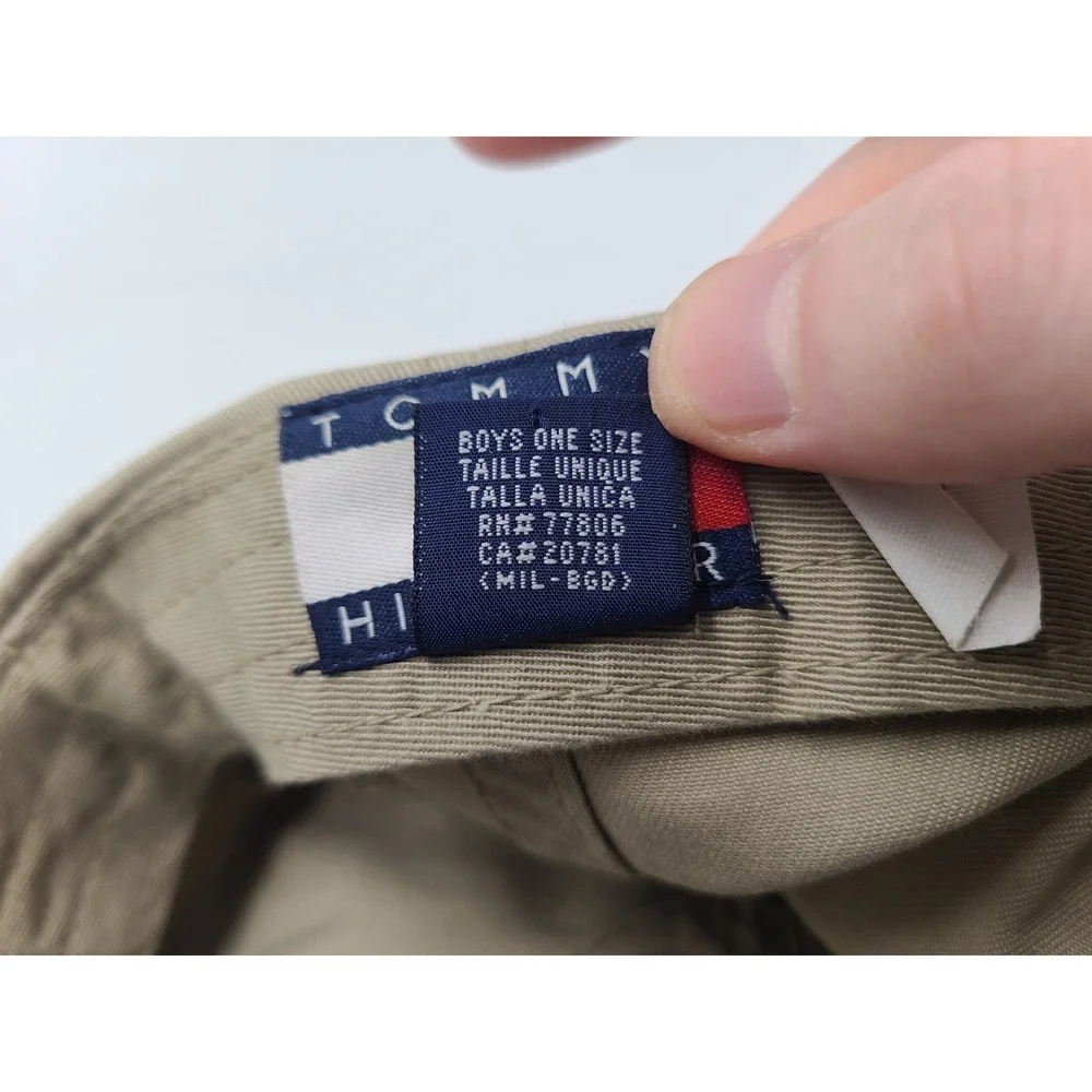 Youth Tommy Hilfiger TH85 Adjustable Hat Cap Cotton Casual Logo Boy Girl‎ Beige